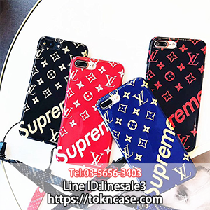 LV Supreme iPhoneXS ケース ソフト