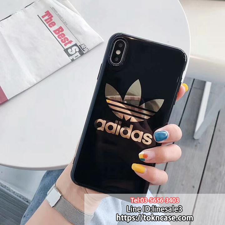 Adidas iphonexs max 携帯カバー 三つ葉ロゴ